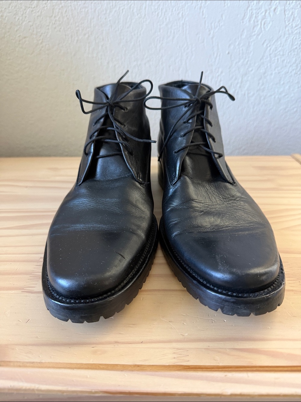 Giorgio Armani Black Leather Chukka Boots
